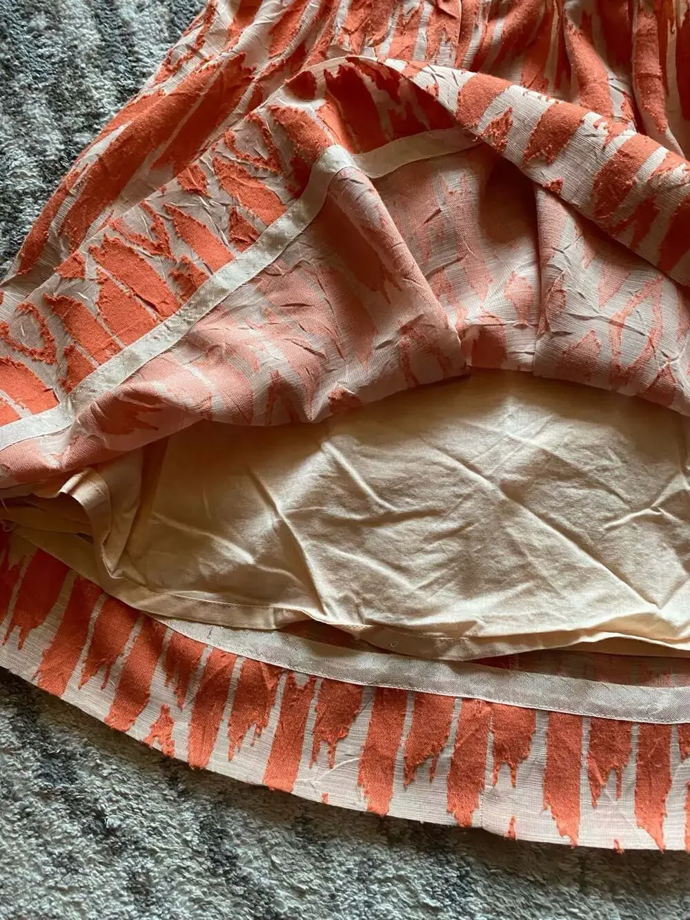 J. Crew Orange & Tan Ikat Mini Skirt, Size 0